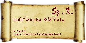 Szádeczky Károly névjegykártya